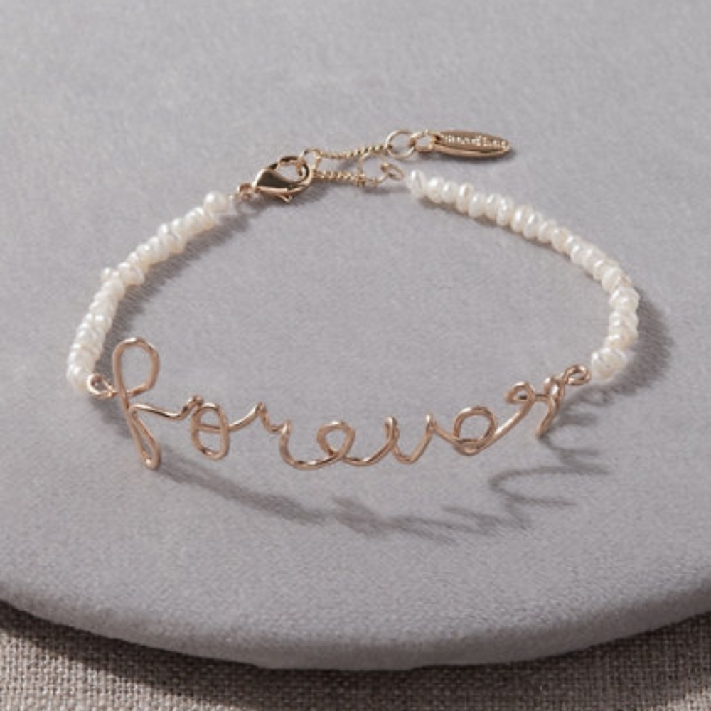 BHLDN Forever Gold Pearl Bracelet
